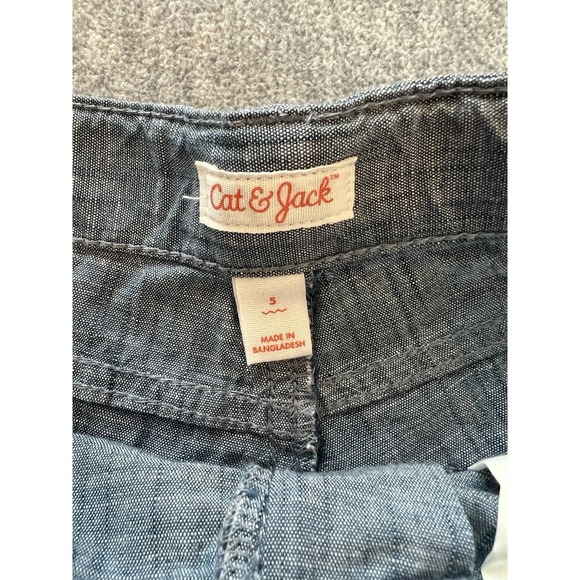 Cat & Jack Boys Flat Front Shorts Size 5 Adjustable‎ Waist Knee Length Blue New - Picture 4 of 9